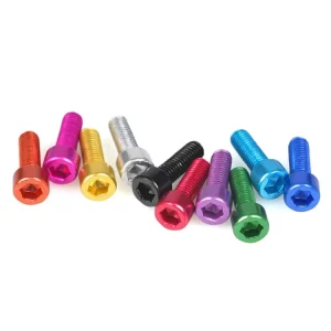 7075 Aluminum Alloy Anodized Colorful Decorative Bolts M3-M4-M5-M6 Hex Socket Screw Cup Head Cylindrical Bolt ISO9001 Certified