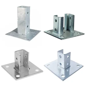 71X71Mm Hot Dip Galvanized HDG Steel Square Post Base Plate for Single or Double Channel Fence