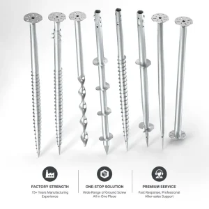 76mm Diameter Hot Dip Galvanized Steel Earth Screw Pile Anchor Bolt With Round Flange