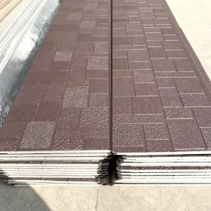 A-Class Fireproof Waterproof Heat Insulated PU Foam Core 16mm Metal Carved Sandwich Panels for Villa Exterior Wall Renovation