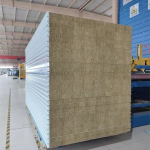 A1 Class Fireproof Rock Wool Sandwich Panel High Density Color Steel Plate for Roof and Wall Insulation Panel