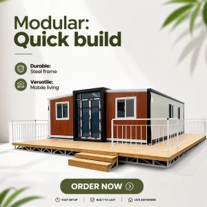 A1 Fireproof High Security 40ft Modular Dormitory with High-Temp Baking Paint for Mining Area Staff Labor Camp Housing Assets