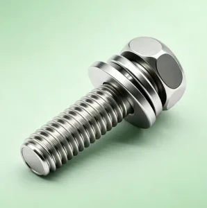 A2 70 304 Stainless Steel 3 in 1 Combination Screw Cross Recessed Hexagon Bolt With Flat & Spring Lock Washer