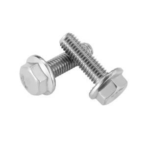 A2-70 304 Stainless Steel Flange Bolts and Nut M6-1.0 X 12/16/20/25/30mm Hexagonal Flange Galvanized Bolt Plain Finish