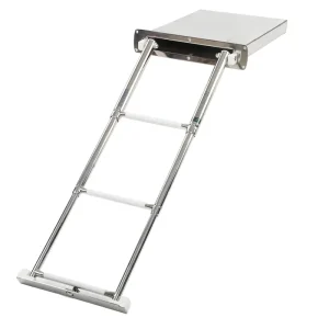 AISI316 Stainless Steel Telescopic Ladder Under Transom Platform 3 Steps Ladder