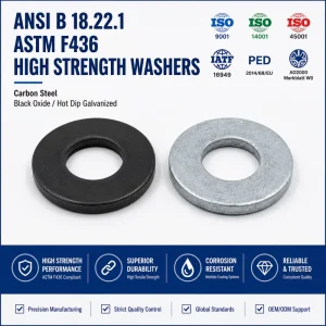ASTM F436 High Strength Carbon Steel Washers High Load Hardened Structural Flat Washers ANSI B18.22.1 Black Oxide HDG Finish