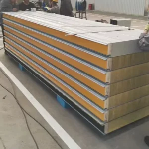 Acoustic Rock Wool Glass Wool Fireproof Soundproofing Wall Sandwich Panel for Warehouse and Workshop Application
