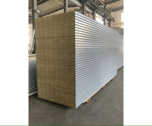 Acoustic Rock Wool Sandwich Panels Contemporary Metal Villa Roof Wall Board Eco Friendly Water Resistant Fire Resistant