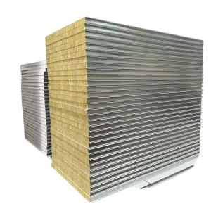 Acoustic Rock Wool Sandwich Panels Contemporary Steel Metal Warehouse Villa Roof Wall Board Eco Friendly Water & Fire Resistant