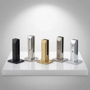 Adjustable 12-15mm Glass Square Based Plate Stainless Steel Glass Clip Spigot for Swimming Pool Balcony Railing & Fence