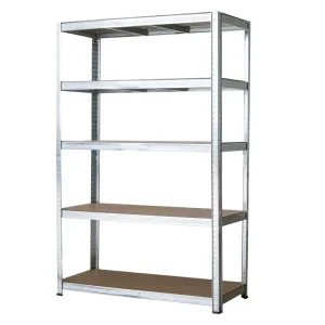 Adjustable 5 Layer Boltless Steel Storage Rack Easy Assembled Slotted Angle Edge Curl Shelving Galvanized Corrosion Protection