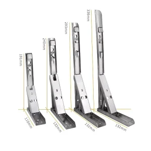Adjustable 90 Degree Folding Collapsible Wall Mounted Iron Steel Shelf Bracket Heavy Duty Black Angle Support Bracket