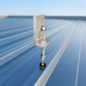 Adjustable Aluminum Alloy PV L-Foot Solar Mounting Brackets with Roof Support Rail Kit for Metal Color Steel Tile Installation