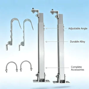 Adjustable Aluminum Balcony Solar Mounting Bracket Kit Outdoor PV Support Frame