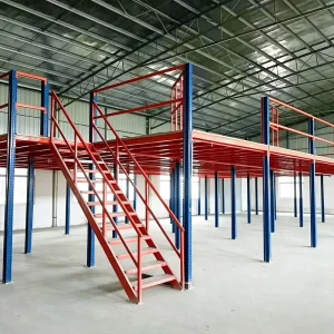 Adjustable Cold Rolled Steel 2 Layer Mezzanine Platform 500kg sqm Load Capacity Powder Coated Corrosion