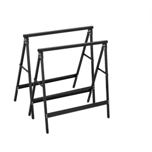 Adjustable Folding Metal Trestle Saw Horse Stand Working Bench Support Bearing 100kg Capacity Powder Coated Finish