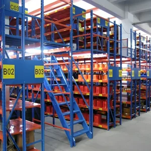 Adjustable Heavy Duty Industrial Mezzanine Racks Durable Anti Rust Steel Storage Shelves CE Certified for Warehousing Packed