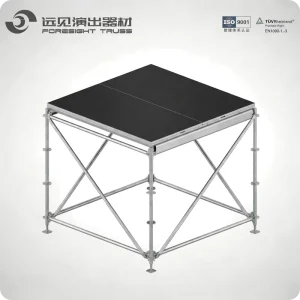 Adjustable Height Aluminum Alloy Portable Stage Platform Heavy Load Foldable Quick Assembly Anti Slip Modular Deck