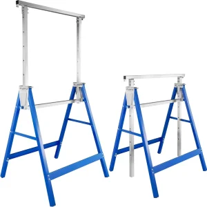 Adjustable Height Foldable Detachable Iron Sawhorse Support Stand 100KGS Capacity Trestle