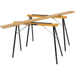 Adjustable Height Metal Folding Trestle Workbench Stand Telescopic Sawhorse