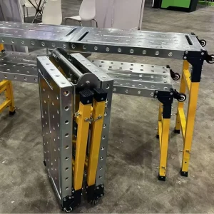 Adjustable High-Strength Work Platform Foldable Steel Scaffolding Ladder 250kg Load Capacity Portable Industrial Folding