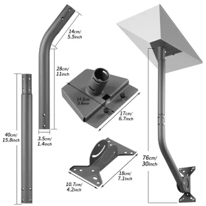 Adjustable Multi-Model Carbon Steel Pipe Adapter Outdoor Wall Roof Eave Bracket High Load Capacity Compatible