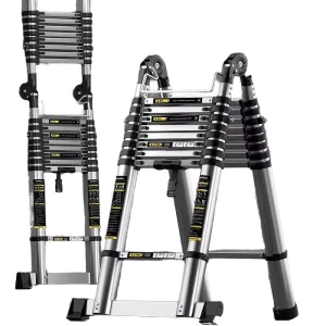 Adjustable Portable Stainless Steel Insulated Telescopic Ladder Lightweight Multi-Purpose Scalable Extension Foldable Stepladder
