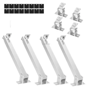 Adjustable Tilt Rear Leg Aluminum PV Panel Bracket Solar Mounting System Roof Flat Tile Roofs Metal Roof Structure