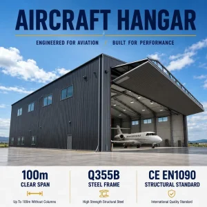 Aircraft Parking Hangar Steel Structure Building Aviation Hangar Airport Storage Facility Maintenance Large Span
