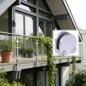 Aleader GC90 Modern Frameless Stainless Steel Glass Railing System Wall Mounted Installation for Safety Handrail