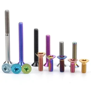 Allen Key Flat Countersunk Titanium Bolt M3 M4 M6 Countersunk Hexagon Socket Titanium Screw for Bike Drop Shipping
