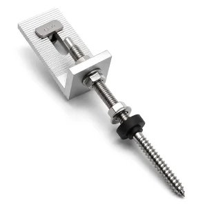 Aluminium Solar PV Module Support Structure Stud Bolt Hex Nut Plain Finish Flat Gasket Assembly