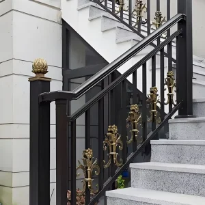 Aluminum Art Guardrail Galvanized Steel Fence Security Outdoor Balustrade Villa Courtyard Handrail Staircase European Decoration