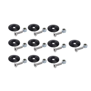 Aluminum Black Body Conical Washers Kit With Flush Head Bolts Black