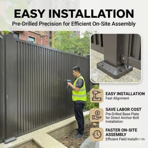 Aluminum Fence Panels Custom Size Powder Coated Rust Free Garden Yard Fence for Villa