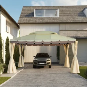 Aluminum Gazebo Carport and Garage Canopy Custom Size Metal Frame