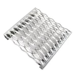 Aluminum Grip Strut Walkway Safety Stair Tread Plank Perforated Anti-Skid Plate with Punched Holes and Stainless Steel Wire