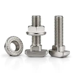 Aluminum Profile Plain T Slot Stainless Steel T Bolt Nut Washer Assembly for Solar