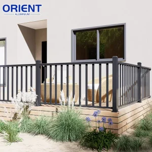 Aluminum Vertical Tube Stair Railing Kit for Outdoor Decks and Balconies, Adjustable 4–6 ft Width