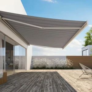 Aluminum Wind-Resistant Door Canopy Awning with Acrylic Sail Electric Motorhome Awning Parts