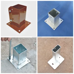 Anchor Ground Plate Bolt Down Post Base Round And Square Fence Post Base Plate