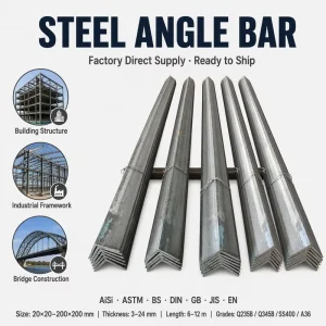 Angle Steel L Shape Carbon Steel Angle Bar ASTM A36 Equal or Unequal Q235B Q355B S235JR S275JR S355JR A36 SS400 ST44 ST52