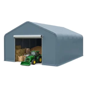 Animal Feed Storage Industrial Warehouse Fabric Building Dry Ventilated Clear Span Steel