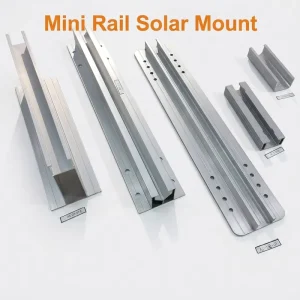 Anodized Aluminum Brackets Silver Solar Mounting System Mini Rail for Solar Pv Trapezoidal Roof Racking