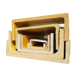 Anti-Corrosion High Quality Fiberglass C Beam GRP/FRP U Channel Extrusion Profile 150*50 Structural Support Beam Non-conductive