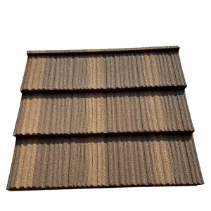Anti Corrosion Steel Green Stone Coated Metal Roofing Tiles 0.35 0.5mm High Quality Durable Waterproof Apartment Use
