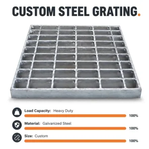 Anti-Corrosion Welded Customizable Galvanized Steel Grating Stainless Steel Stair Treads for Platforms and Workshops