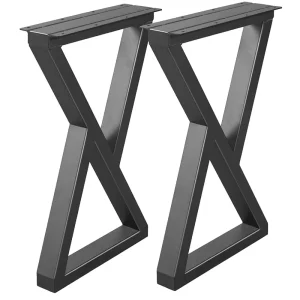 Anti Rust Black X Shape Trestles Metal Dining Coffee Table Leg