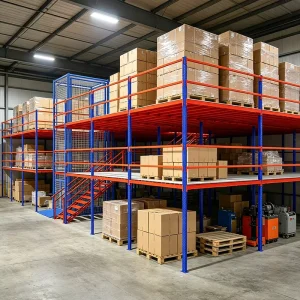 Anti corrosion Steel Mezzanine Floor Rack Warehouse Loft Storage Racking With Safety Rail