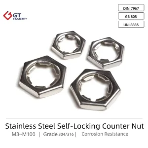 Anti loosening DIN 7967 GB 805 M3 M48 Stainless Steel 304 316 Self Locking Counter Nut A2 70 A4 70 Tight Nut